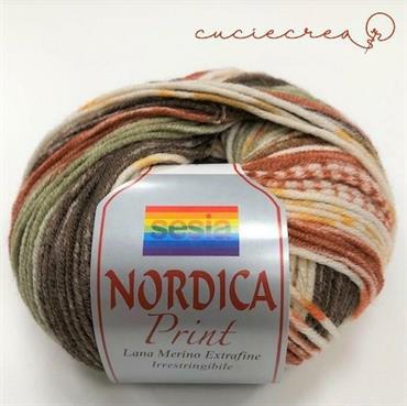 NORDICA PRINT OCRA/MARRON/PANNA/VERDE  gr50 mt125